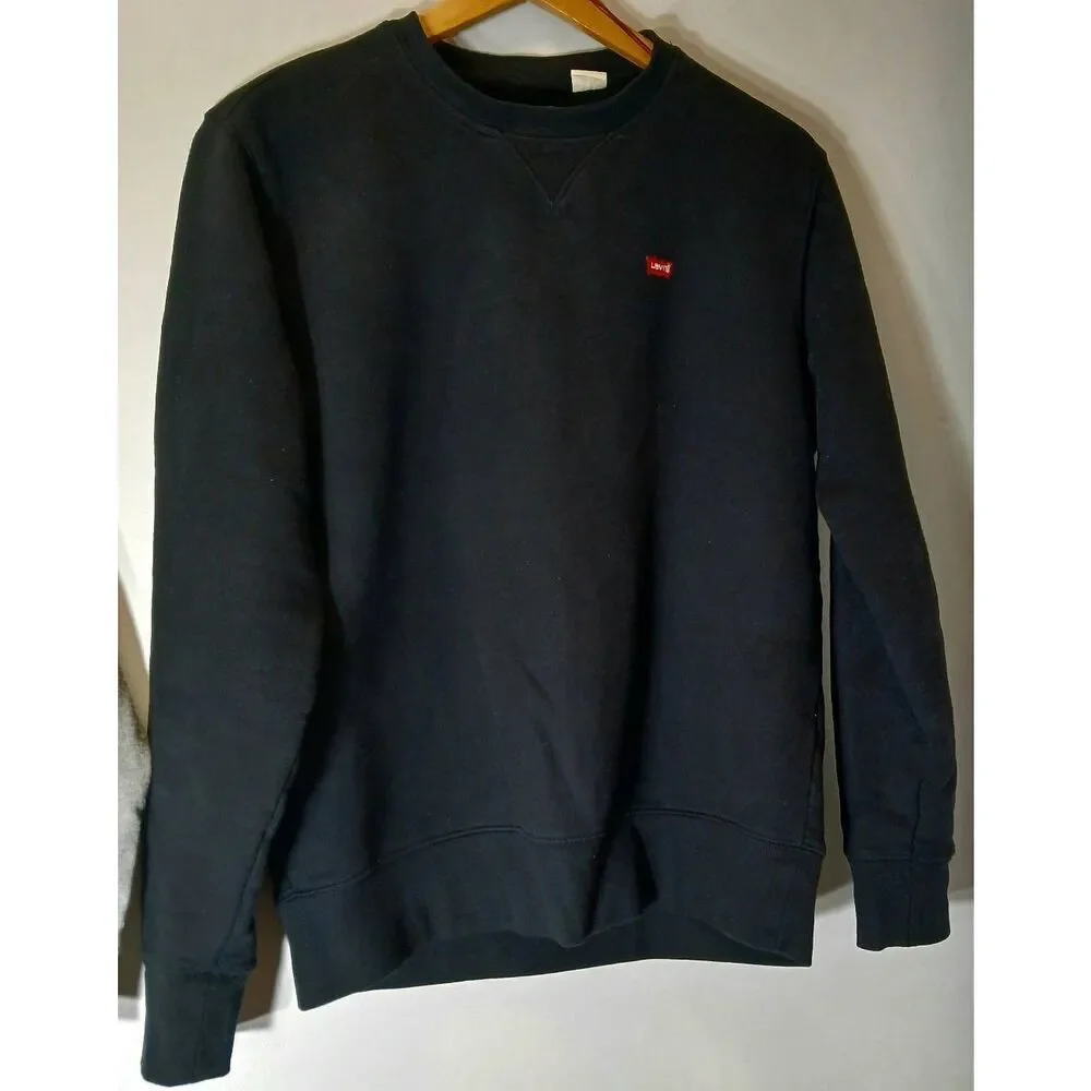 Levis mens small gray and black sweatshirt lot of 2 crewneck pullover